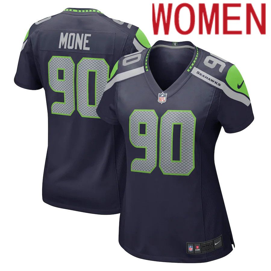 Cheap Women Seattle Seahawks 90 Bryan Mone Nike College Navy Game NFL Jersey